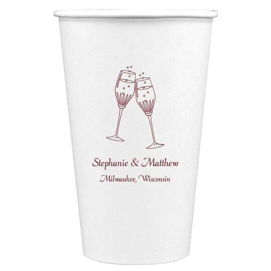 Champagne Crystal Toast Paper Coffee Cups